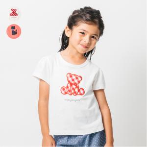 再値下げ 25夏SALE44%OFF価格 moujonjon (ムージョンジョン) くま・ねこアップリケ半袖Ｔシャツ M44805