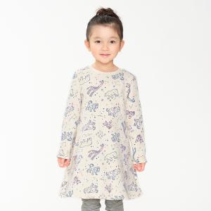 【子供服】 moujonjon (ムージョンジョン) 【ネット限定】のびぽか裏起毛動物星座柄ワンピース 90cm 100cm 110cm 120cm 130cm キッズ 女の子 M60355｜marutaka-iryo