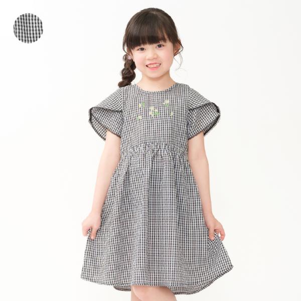 子供服 WILL MERY (ウィルメリー) 【WEB限定】お花刺繍ギンガムチェックワンピース 80...