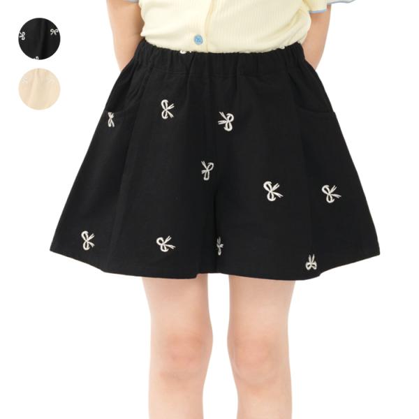子供服 KIDS FOREST(キッズフォレスト) 【WEB限定】リボン柄キュロットパンツ 80cm...