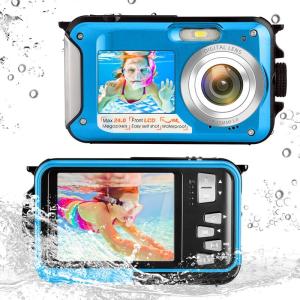 デジカメ 防水 水中カメラ 防水カメラ 3M防水 水に浮く ケース不要 2.7K 48MP デュアル...