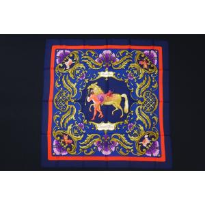 HERMES（エルメス） カレ90 PAPEROLES パプロール 馬車と貴族 スカーフ