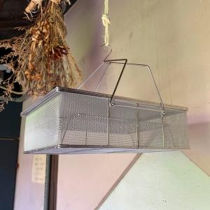 別注品】鳥井金網工芸 ステンレス製 手編み水切りカゴ 丸型（直径20cm