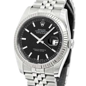 ロレックス ROLEX デイトジャスト 116234 黒文字盤 Z番 SS/WG メンズ腕時計 自動...