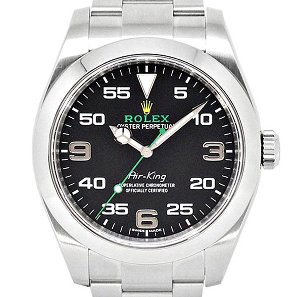 ロレックス ROLEX エアキング 116900 ブラック文字盤 ランダム SS メンズ腕時計 自動...