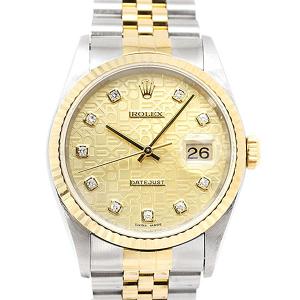 ロレックス ROLEX デイトジャスト 16233G W番 K18YG/SS 10Pダイヤ ゴールド...