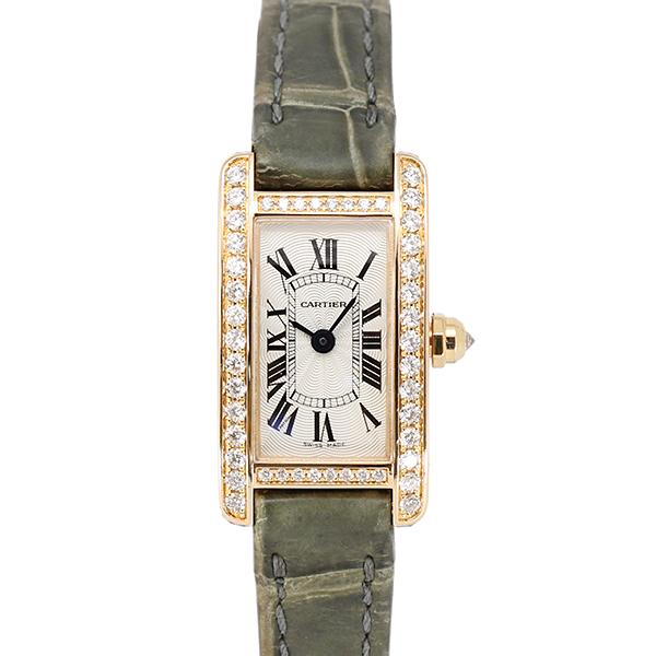 カルティエ Cartier タンクアメリカン ミニ WB710014 ダイヤ K18PG レディース...