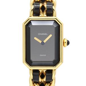 シャネル CHANEL プルミエール Mサイズ H0001 ブラック文字盤 GP/革 レディース腕時計 クォーツ 20mm 女性 人気 ブランド｜marutaki