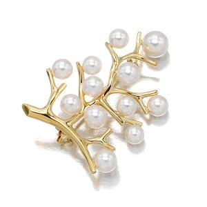 MIKIMOTO（ミキモト） アコヤ真珠 ダイヤモンド ブローチ K18YG