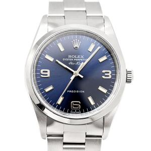 ロレックス ROLEX エアキング 14000M ブルー文字盤 Y番 SS メンズ腕時計 自動巻き Air-King 34mm ステンレス ウォッチ 男性 ブランド｜marutaki