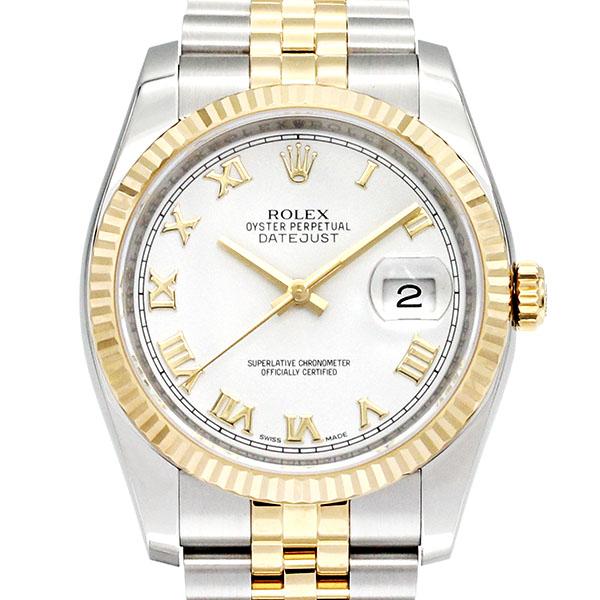 ロレックス ROLEX デイトジャスト 116233 ホワイトローマ文字盤 ランダム番 自動巻き メ...