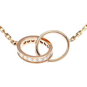カルティエ ベビーラブ ネックレス K18PG ダイヤ 43.5cm 6.2g レディース 中古 正規品 LOVE アクセサリー ジュエリー プレゼント