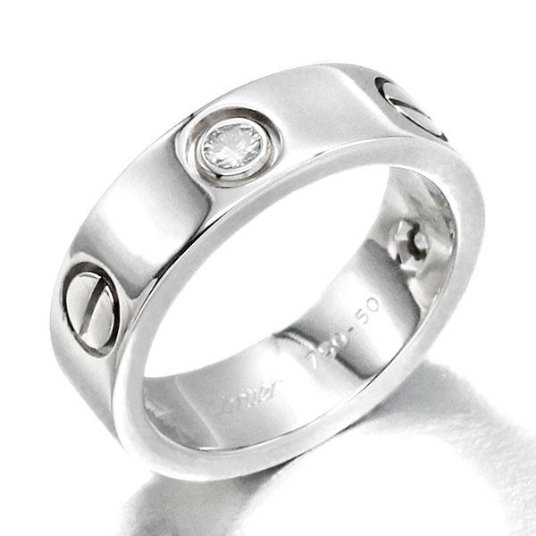カルティエ Cartier ラブリング 3Pダイヤ K18WG リング #50 ホワイトゴールド75...