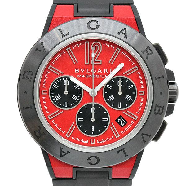 ブルガリ BVLGARI ディアゴノ マグネシウム クロノグラフ DG42C9SMCVDCH レッド...