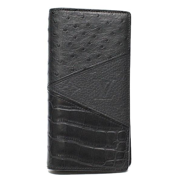 ルイ・ヴィトン LOUIS VUITTON ポルトフォイユ・ブラザ エキゾチックレザー クロコ オー...