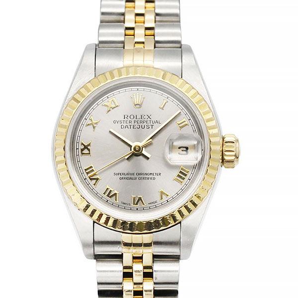 ロレックス ROLEX デイトジャスト 79173 グレーローマン文字盤 Y番 SS/YG レディー...