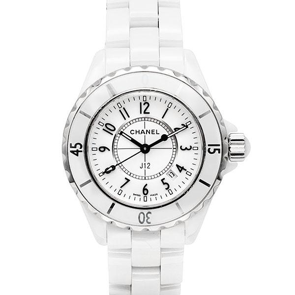 シャネル CHANEL J12 H0968 ホワイト文字盤 ホワイトセラミック/SS レディース腕時...