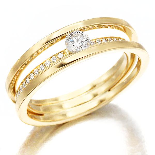 新品仕上げ ジョージジェンセン Georg Jensen フルダイヤ K18YG リング #53 ゴ...