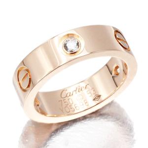 美品 カルティエ Cartier ラブリング クラシックモデル #53 K18PG ハーフダイヤ D0.08ct 8.6g レディース ゴールド 18金 指輪 ジュエリー