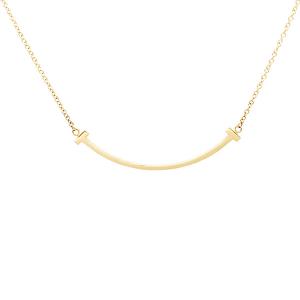 ティファニー TIFFANY&Co. ティファニーT スマイル ペンダント スモール K18YG 40.6cm/45.7cm 2.8g レディース 中古 イエローゴールド 750 18金