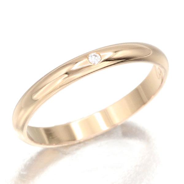 カルティエ Cartier 1895 ウェディングリング リング K18PG 1Pダイヤモンド ＃5...