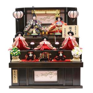 雛人形 コンパクト 陶器 小さい 可愛い ひな人形/ 錦彩花かざり雛(七