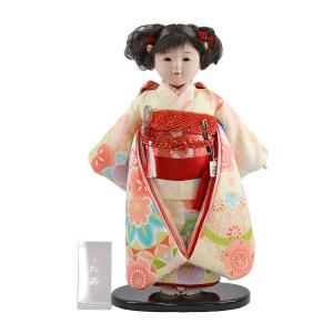 市松人形 小出松寿作(13号 尺二 切嵌金彩刺繍 FUKU-R4-117)お出迎え