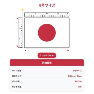 爆買 日本国旗 日の丸 ミニフラッグ 10点セ...の詳細画像4