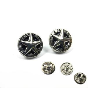 星 スター 丸 ローマ数字 ピンバッジ シルバー 2個セット 1.2cmX1.2cm 円形 留め具 バッチ ピンズ おしゃれ 飾り方 使い方 付け方 バッヂ 徽章 レトロ
