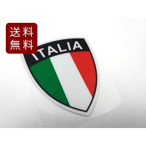 イタリア国旗 盾形 ステッカー シール 防水 7.4cmX9cm 送料無料｜marutomostore
