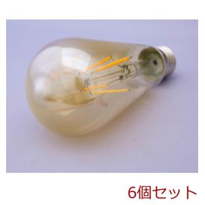 LEDフィラメント電球4W E26 エジソンランプ型シャンデリア電球 AMBERバルブ 6個セット｜marutto-kagu