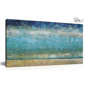 水辺の抽象画 100x50cm 壁掛け