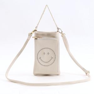 SMILEY スタッズ フェイクレザー スマホショルダー バッグ  AW COOCO クーコ｜marutto-markets