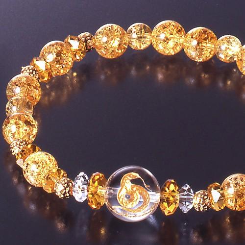 開運蛇ブレスレット 吉兆蛇ストラップ付き