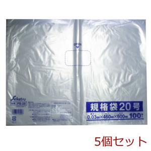 規格袋 透明 20号 0.03×460×600mm 100枚入 5個セット｜marutto-markets