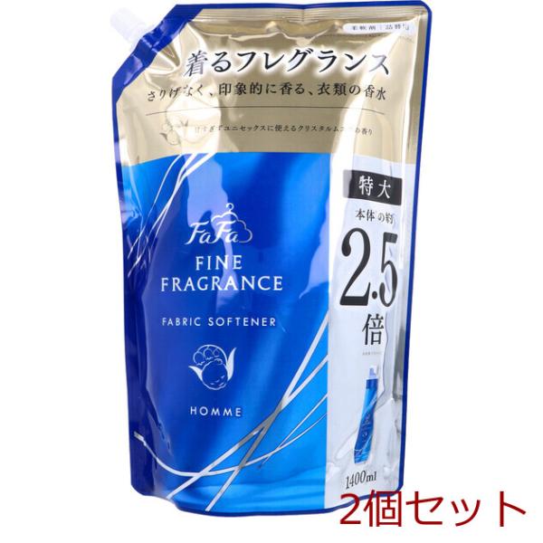 ファーファ ファインフレグランス オム 柔軟剤 清潔感あるクリスタルムスクの香り 詰替用 1400m...