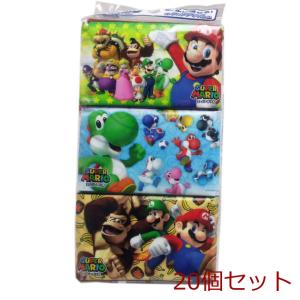 スーパーマリオ 水に流せるポケットティシュ ６パック入 20個セット｜marutto-markets