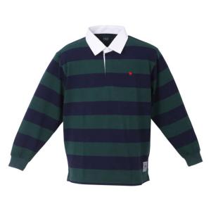 大きいサイズ POLO BCS 均等ボーダー長袖ラガーシャツ
