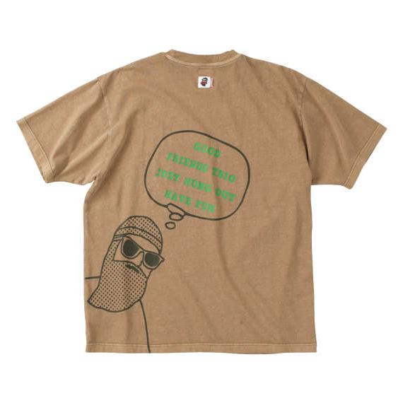 大きいサイズ FUN for modemdesign オジサンバックプリントピグメント加工半袖Tシャ...