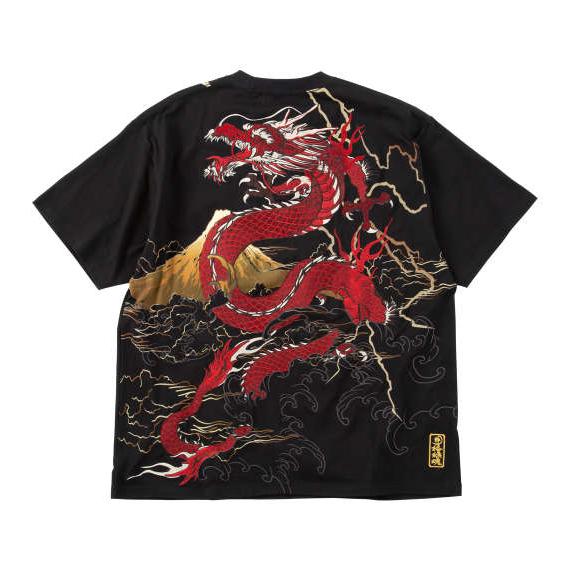 大きいサイズ 絡繰魂 龍×富士半袖Tシャツ 3L 4L 5L 6L 8L ラッピング可