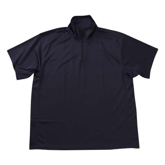 大きいサイズ EL.FO 半袖ハーフジップTシャツ 3L 4L 5L 6L ネイビー ラッピング可