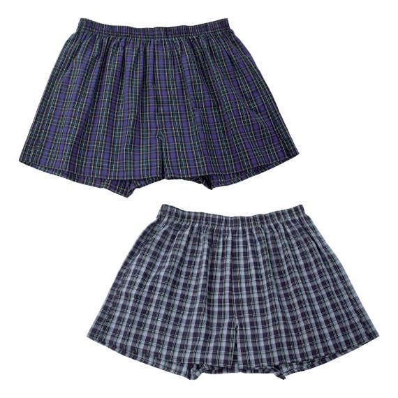 大きいサイズ Take More 2Pチェック柄布帛トランクス 3L 4L 5L 6L 8L ラッピ...