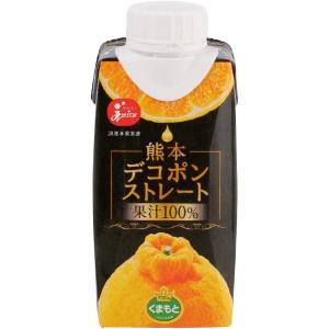 juicy ＜ジューシー＞ 熊本県産デコポン ストレート果汁100%ジュース (無加糖・香料無添加) 195ml x 12本セット｜maruwashoten