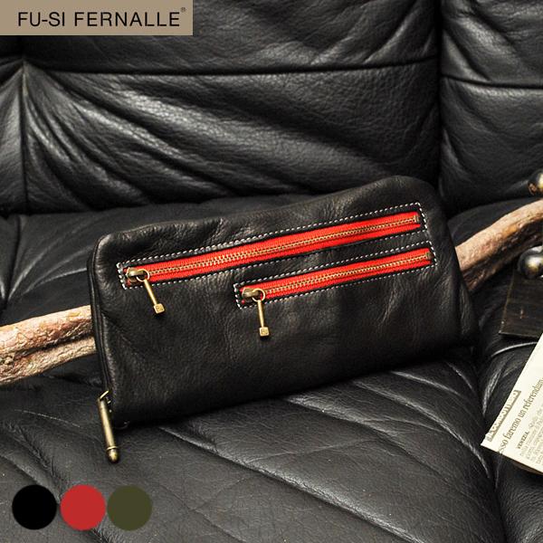 FU-SI FERNALLE damage 301 上質なソフトレザーのアンティーク調ラウンドファス...