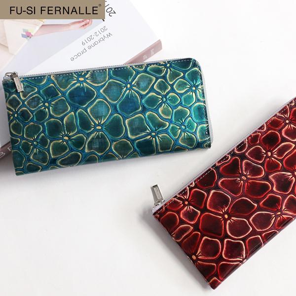 FU-SI FERNALLE ジュノンコレクション パンジーの色彩が美しい イタリア製 牛革 スリム...