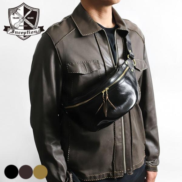 INCEPTION インセプション HORSE HIDE FANNY PACK  茶芯 ファニーパッ...