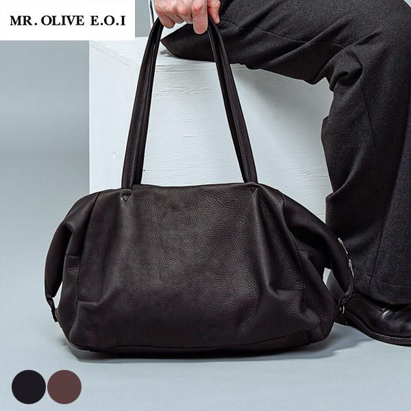 MR.OLIVE E.O.I  IMPERMA-LEATHER DRAPE BOSTON BAG 牛...