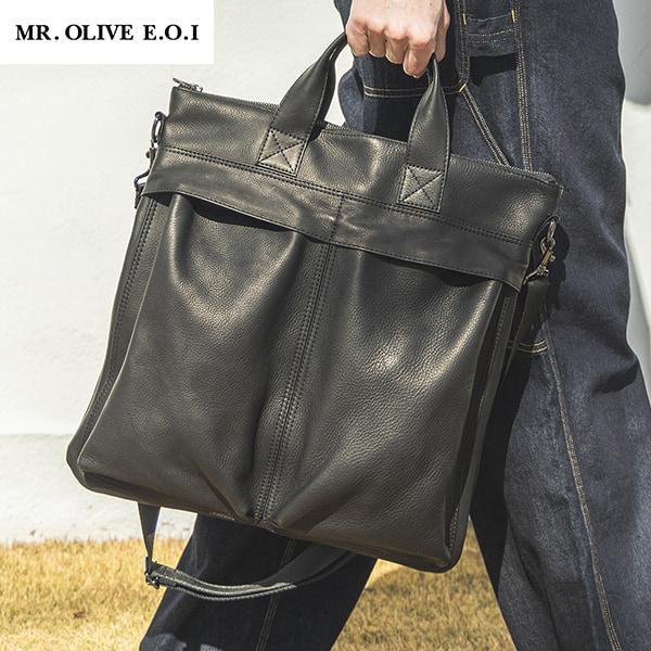 MR.OLIVE E.O.I  IMPERMA-LEATHER HELMET BAG  牛革 ヘルメ...