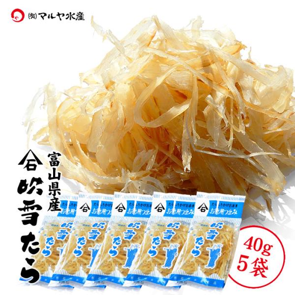吹雪たら (たら珍味) 富山県産：40g×5袋 おつまみ 酒の肴 メール便 送料無料