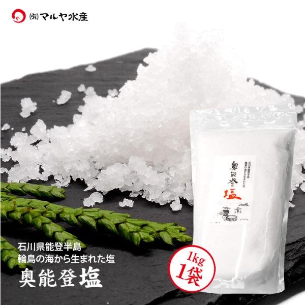 奥能登塩 1kg 1袋 石川県 輪島産 能登半島 海水で作る 海塩 中道商店